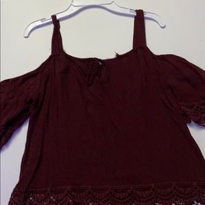 Burgundy off the shoulder